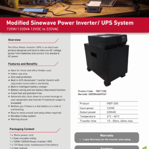 Modified Sinewave Power Inverter/UPS System