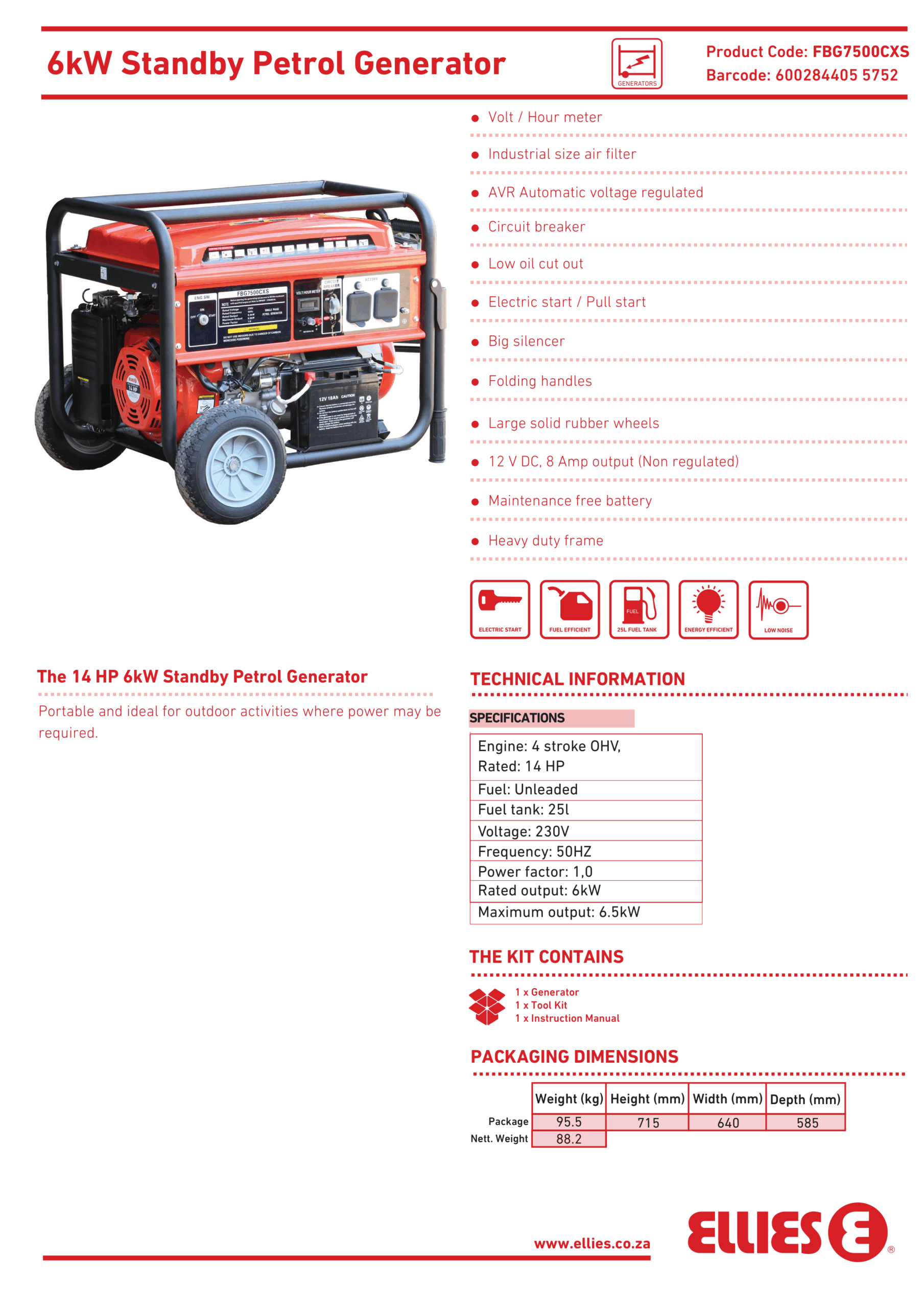 6kW Standby Petrol Generator