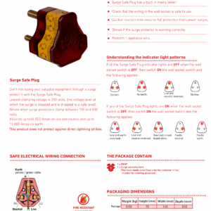 Surge Safe Power Protector Plug 250V~16A