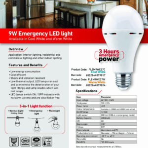 9W Emergency LED Light