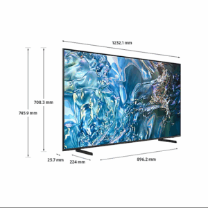 SAMSUNG 55" QLED TV 100% COLOUR VOLUME (QUANTUM DOT), QUANTUM PROCESSOR LITE 4K, QUANTUM HDR, HDR 10+, MOTION XCELERATOR, AIRSLIM DEISGN, SMART TV (TIZEN OS), ADAPTIVE SOUND, AMBIENT MODE, OTS LITE, Q-SYMPHONY,20W (2.0CH) SOUND OUTPUT, BLUETOOTH, HDMI X 3