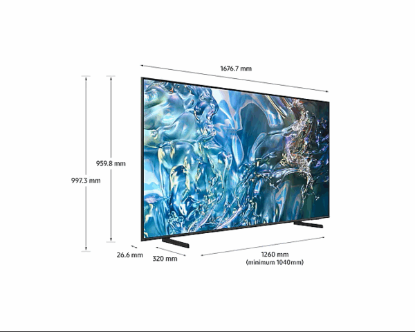 SAMSUNG 75'' QLED TV 100% COLOUR VOLUME (QUANTUM DOT); QUANTUM PROCESSOR LITE; QUANTUM HDR; HDR 10+