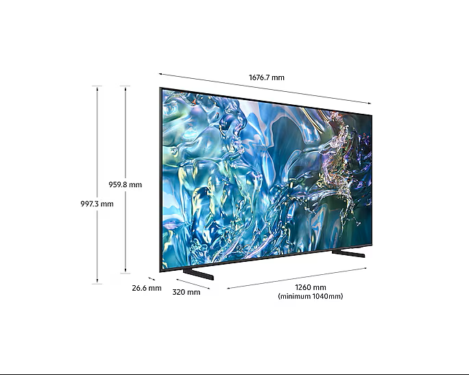SAMSUNG 75'' QLED TV 100% COLOUR VOLUME (QUANTUM DOT); QUANTUM PROCESSOR LITE; QUANTUM HDR; HDR 10+