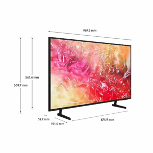 SAMSUNG 43" UHD TV PUR COLOR, CRYSTAL PROCESSOR 4K ENGINE, HDR 10+ (SUPPORT), UHD DIMMING, MOTION XCELERATOR, SMART TV (TIZEN OS), ADAPTIVE SOUND, AUTO GAME MODE, Q-SYMPHONY, OTS LITE, SLIM LOOK DESIGN, 20W (2.0CH) SOUND OUTPUT, BLUETOOTH, HDMI X 3, USB X