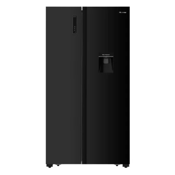 Hisense 514L Side By Side Fridge, Black Glass H670SMIB-WD
