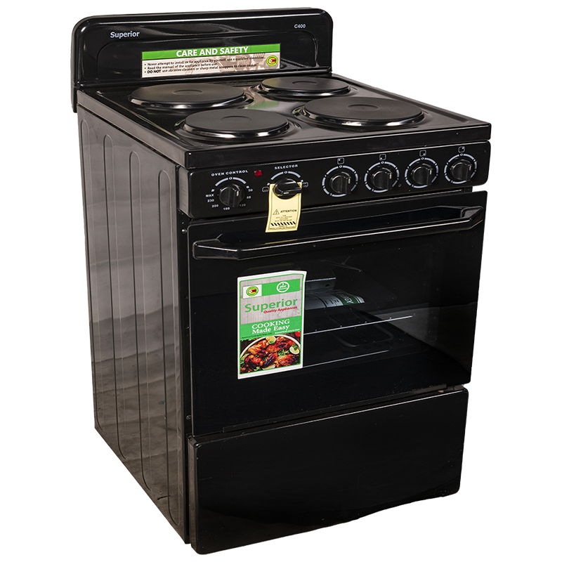 Superior C400 Economy 4 Plate Cooker Black