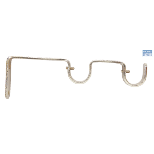 Decor Depot 32/25mm Steel Rod Double Bracket Brushed Silver