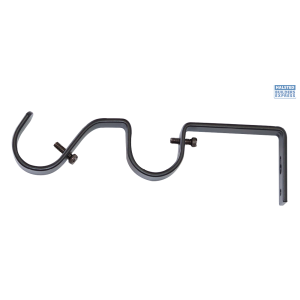 Decor Depot 32/25mm Steel Rod Double Bracket Black 16033255