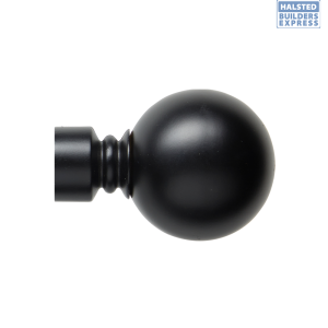 Decor Depot 32mm Steelrod Finial Solid Ball Black 1643265