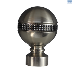 Decor Depot 25mm Stud Ball Finial Brushed Silver 166102