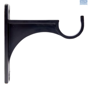 Decor Depot 25mm Steel Rod Plastic Single Bracket Black 1pc