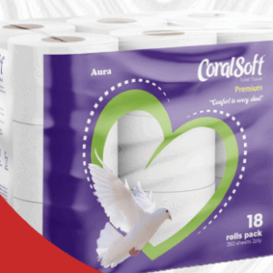 CORAL SOFT 2 PLY TOILET ROLLS 18’s
