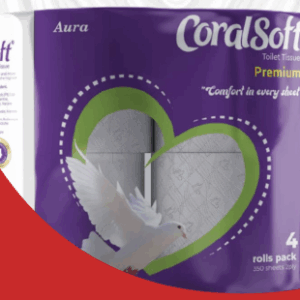 CORAL SOFT 2 PLY TOILET ROLLS 4’s