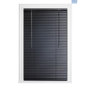 Decor Depot 25mm Alum Venetian Blind Matt Black 1600x1000