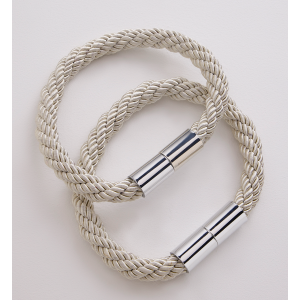 Decor Depot Magnetic Twist Rope Tieback Cream 2pc 32663