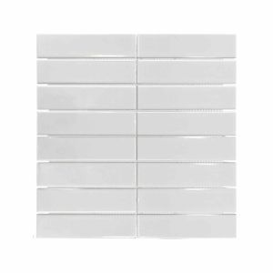 Tile Falcon Glazed Mosaic Strip White 33 x 145 x 6mm FT3300S