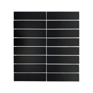 Tile Falcon Glazed Mosaic Strip Black 33 x 145 x 6mm FT3301S
