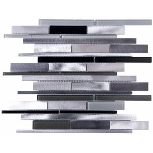 Tile Falcon Glass and Aluminium Mosaic Black mix 4mm HS400/4