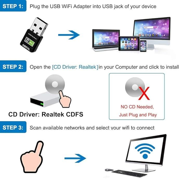 Wireless USB Wifi Dongle for Desktop, Laptop Mini WIFI Stick - Image 5