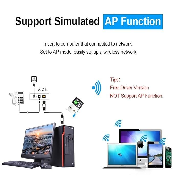 Wireless USB Wifi Dongle for Desktop, Laptop Mini WIFI Stick - Image 4